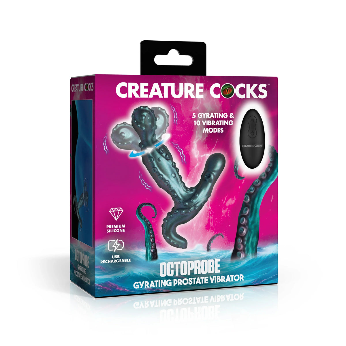 Octoprobe Gyrating Prostate Vibrator with Remote