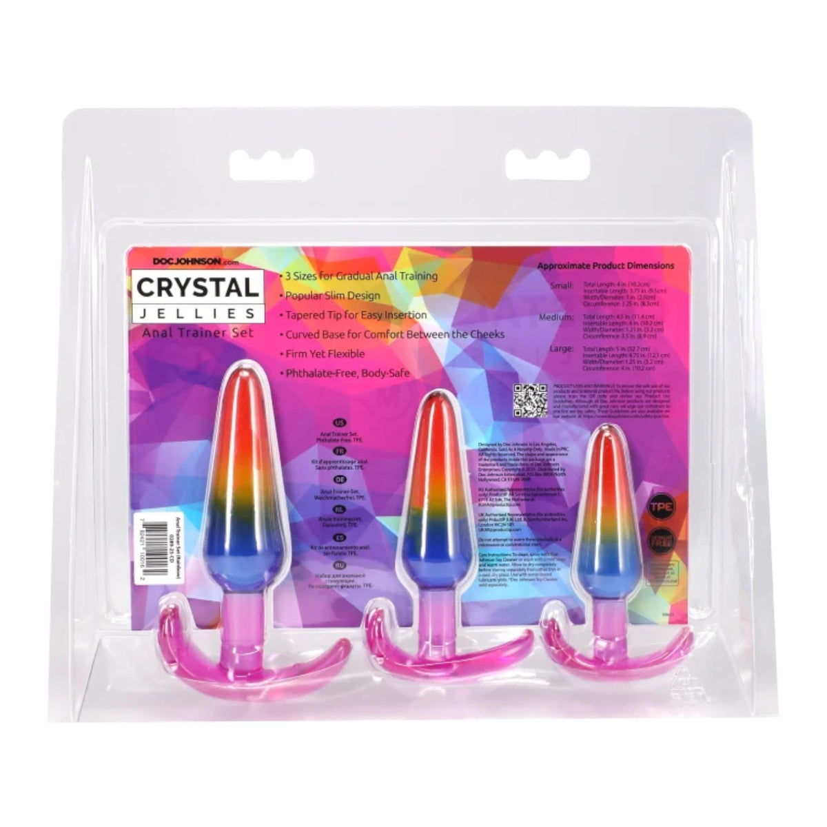 Crystal Jellies Anal Trainer Set S/M/L Rainbow