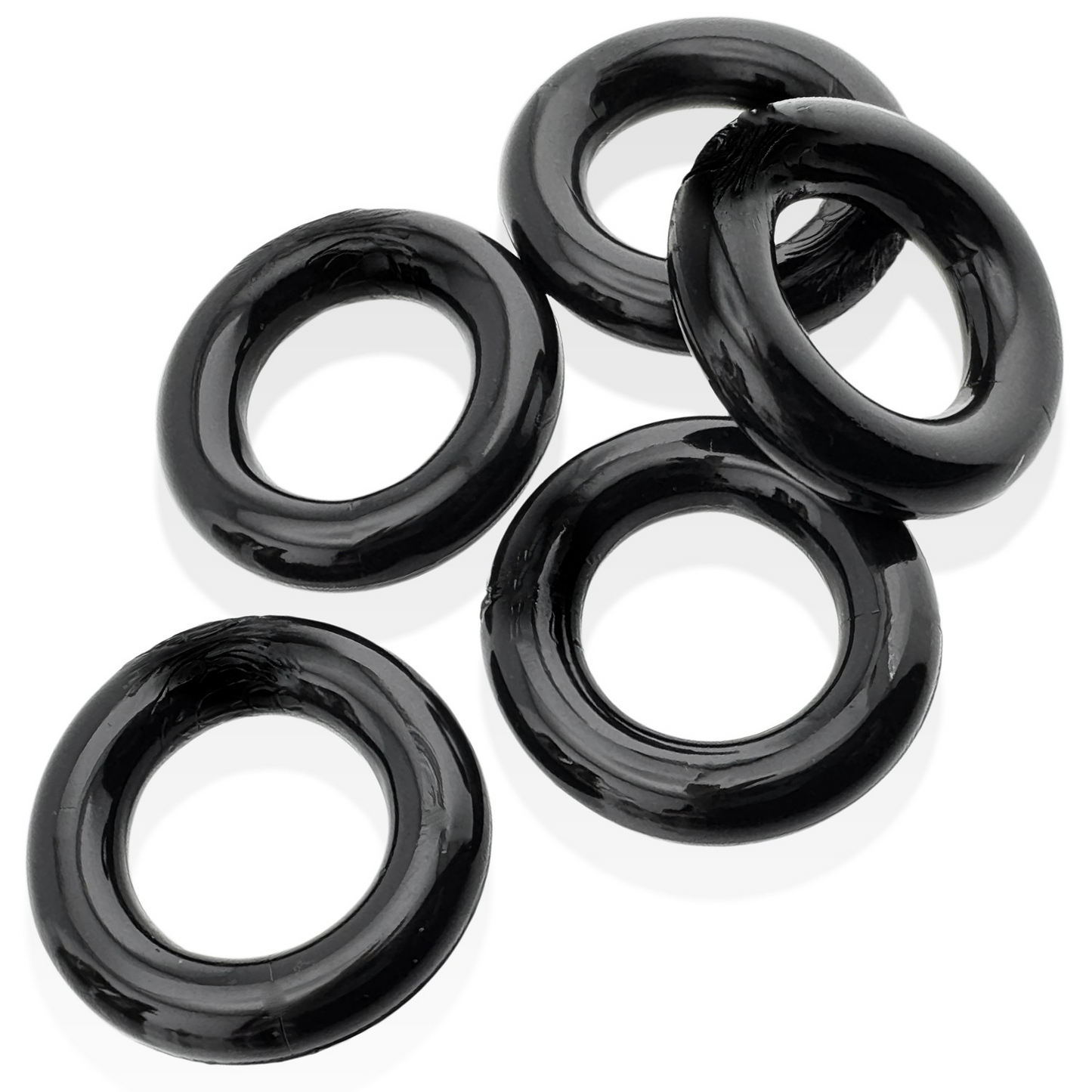 JACKER 5-STACK five-pack tube super-strong cockrings BLACK