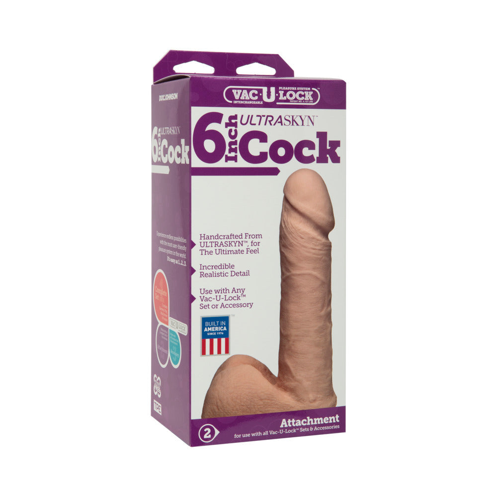 Doc Johnson Vac-U-Lock - 6 Inch UR3 Dildo Attachment White