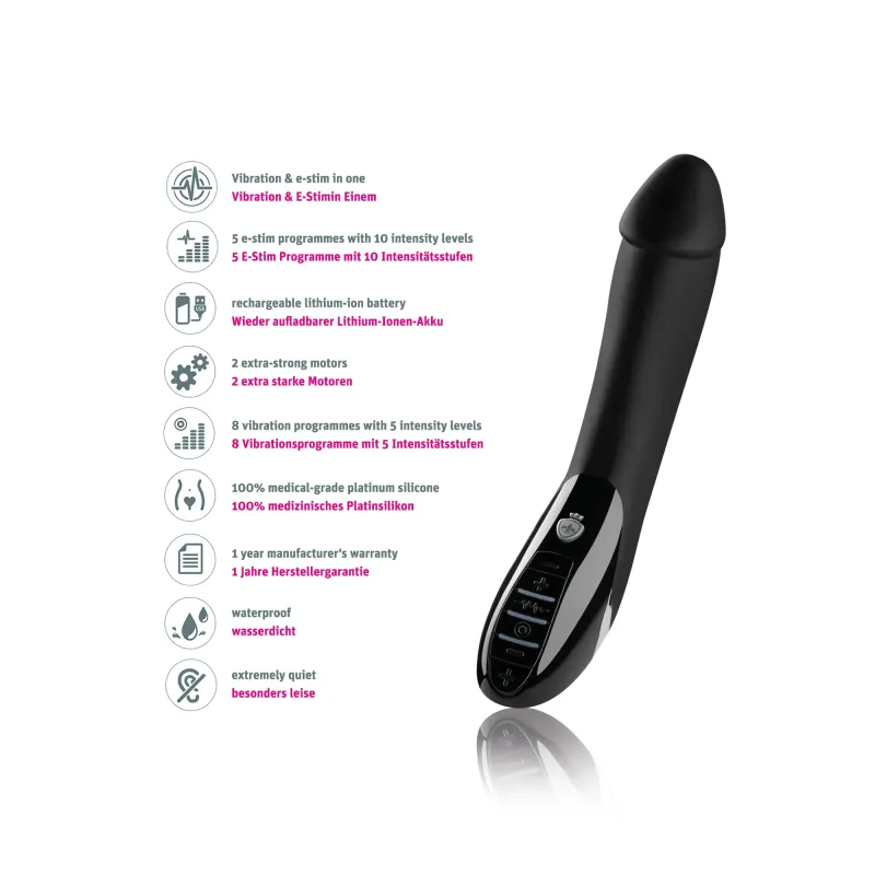 Mystim Tickling Truman eStim Vibrator, Black Edition