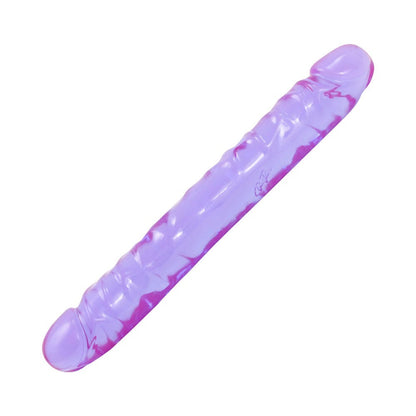 Doc Johnson Crystal Jellies Double Dong Jr. 12in - Purple, Teal & Pink