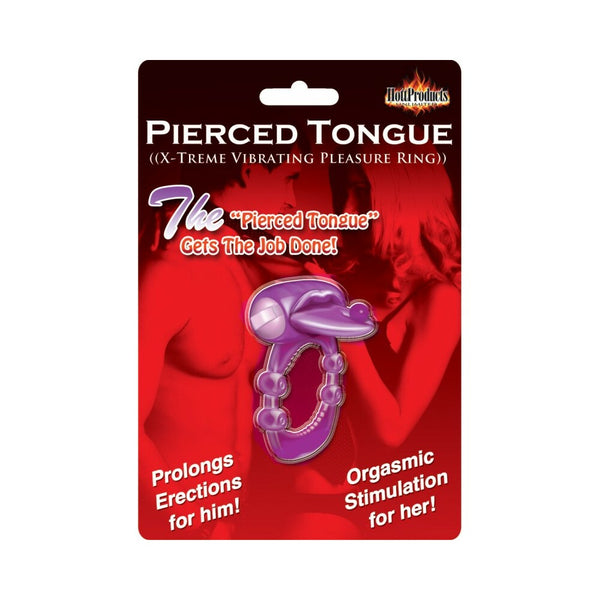 Hott Products Xtreme Vibes Pierced Tongue - Vibrating Cock Ring