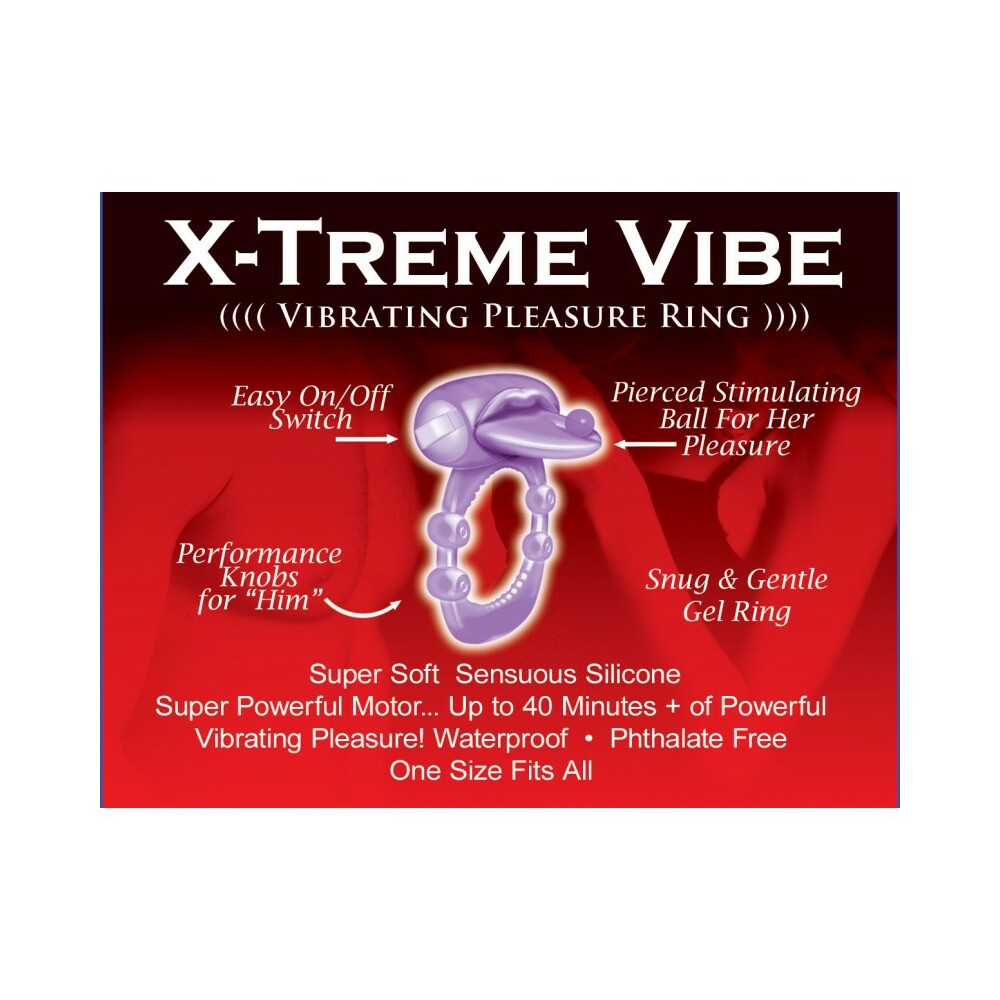 Hott Products Xtreme Vibes Pierced Tongue - Vibrating Cock Ring