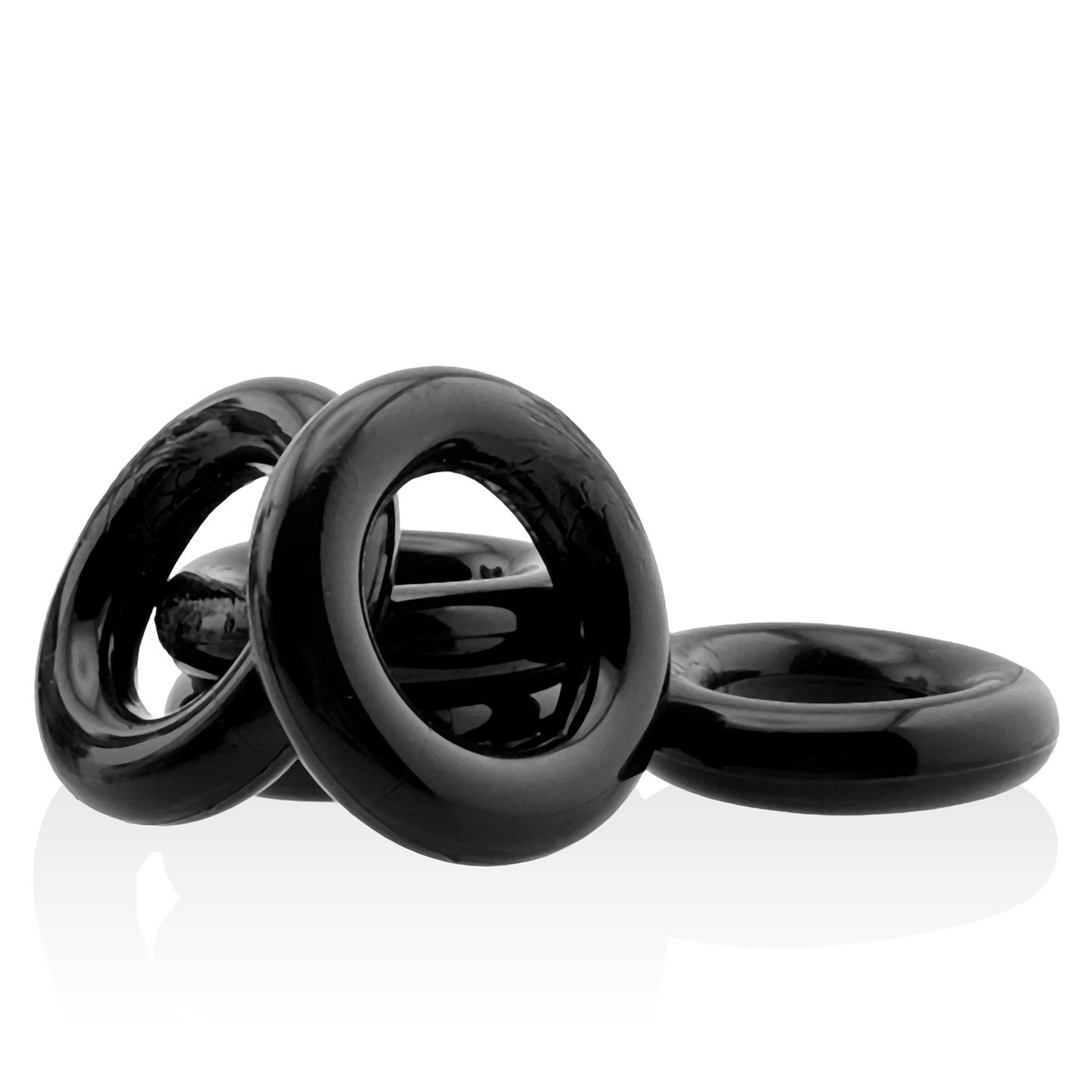 JACKER 5-STACK five-pack tube super-strong  cockrings BLACK