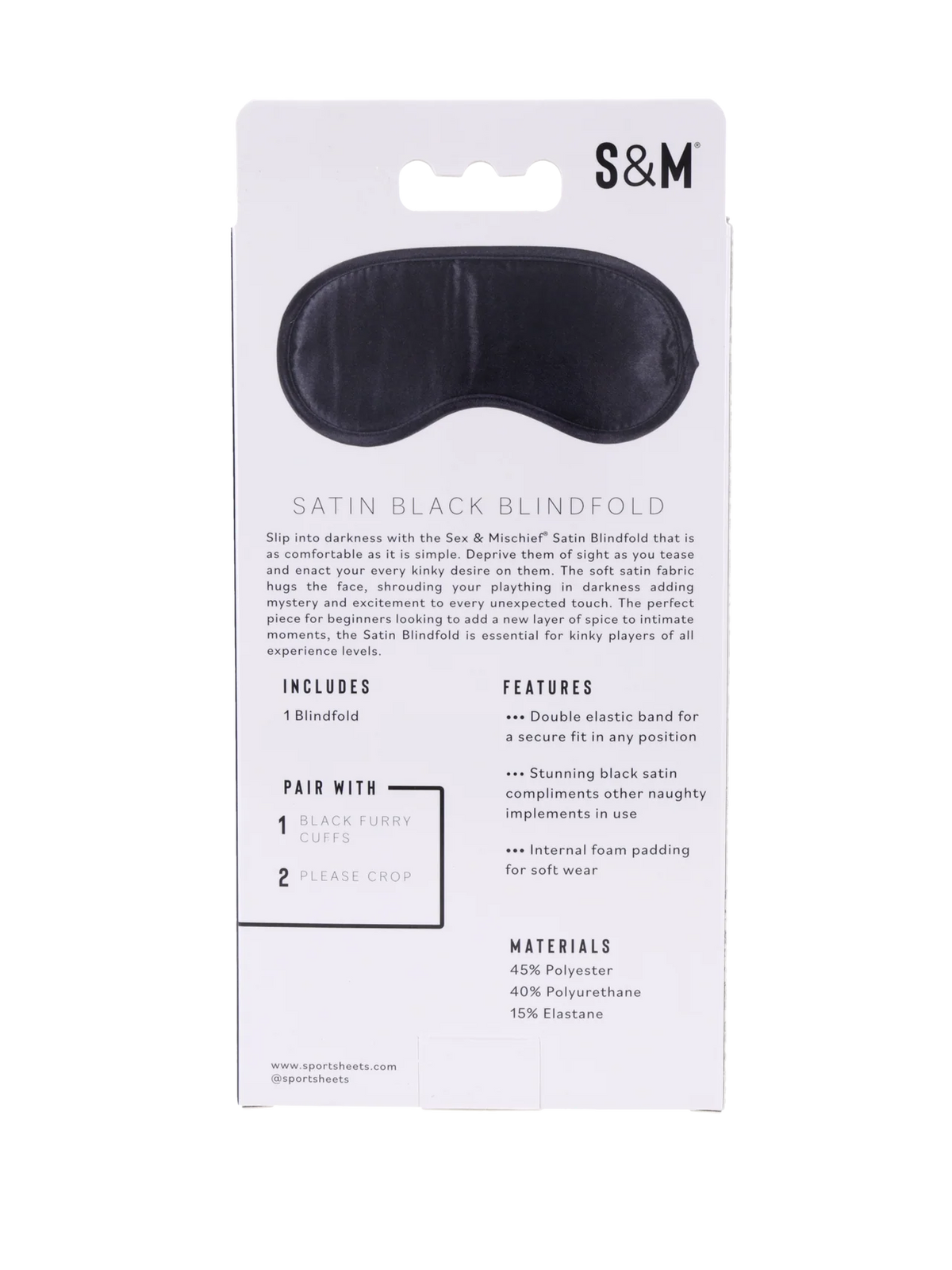 Sex & Mischief Satin Blindfold Black - Double-Layer Sensory Deprivation