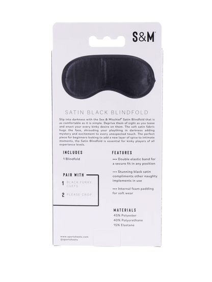 Sex & Mischief Satin Blindfold Black - Double-Layer Sensory Deprivation