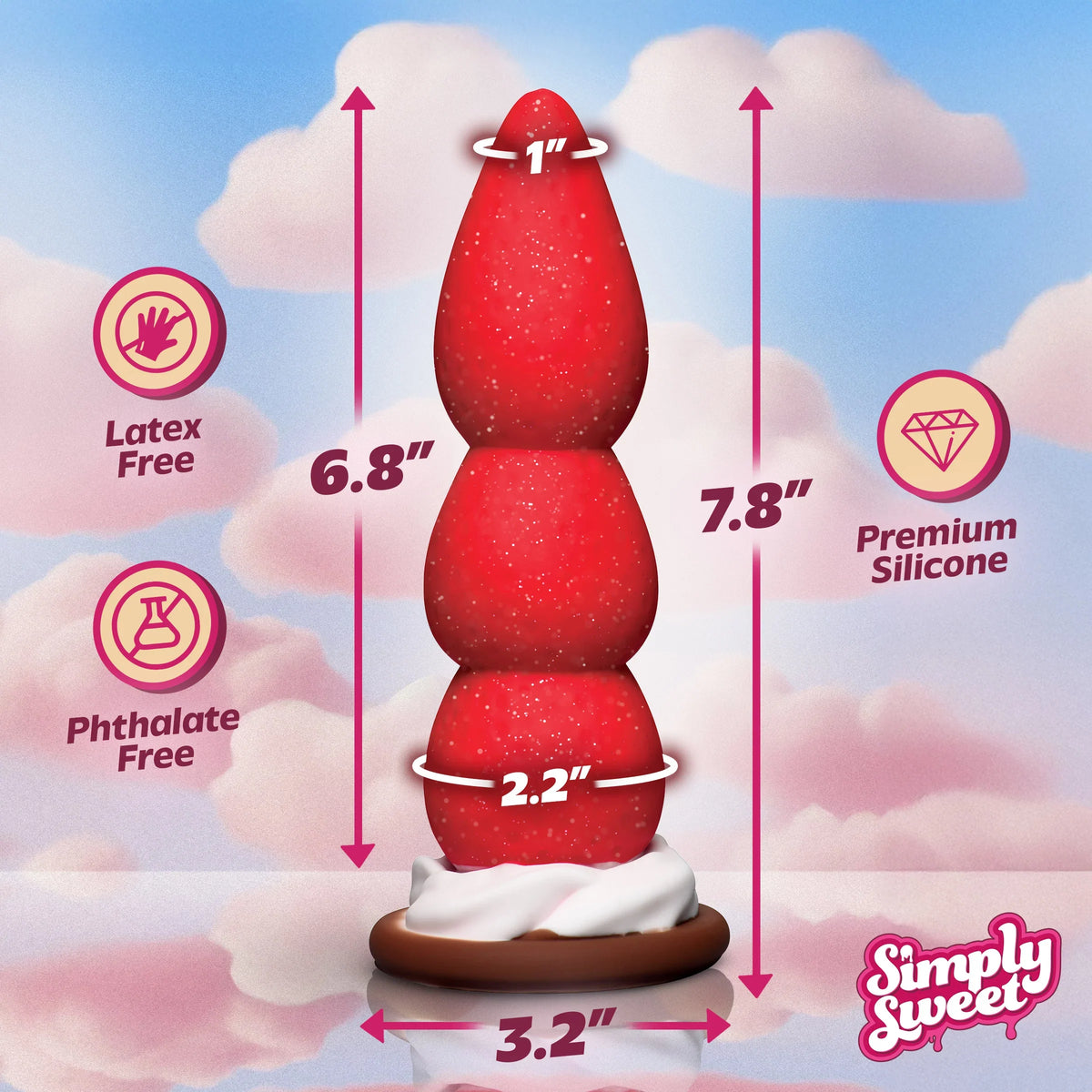 Strawberry Sweet Cream Premium Silicone Dildo
