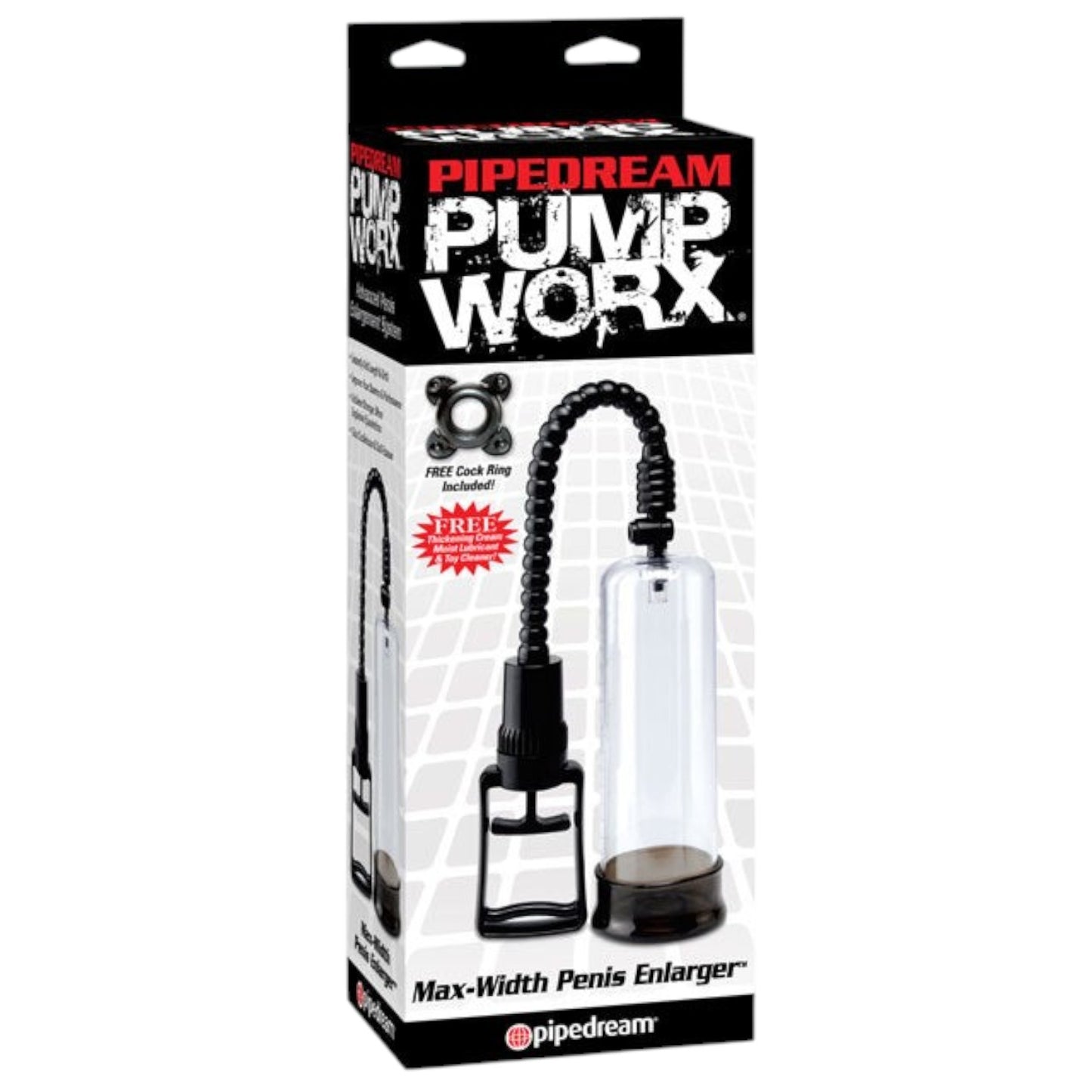Pipedream Pump Worx - Max-Width Penis Enlarger Pump Clear/Black