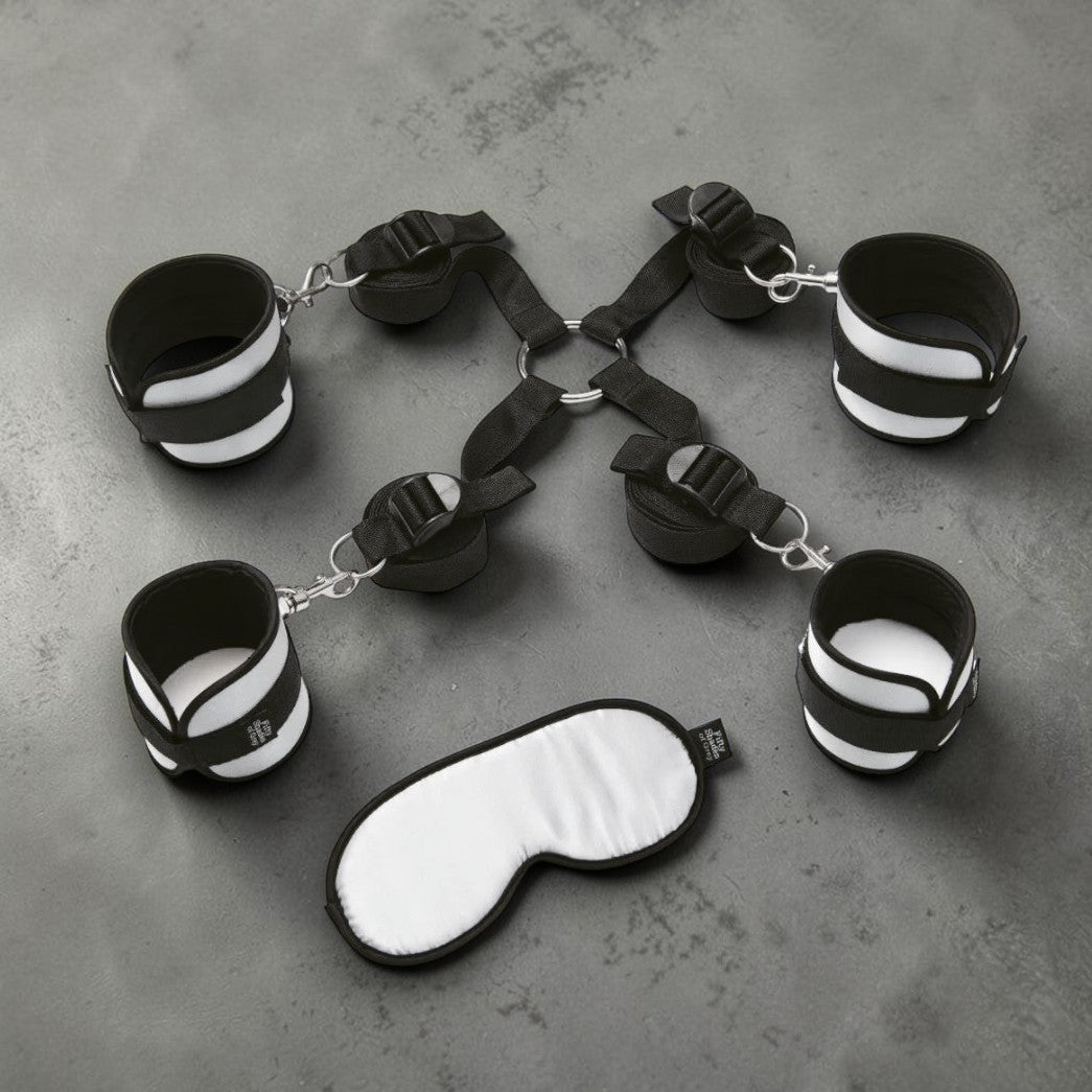 Fifty Shades of Grey Hard Limits 4-Piece Restraint Kit Black/Silver