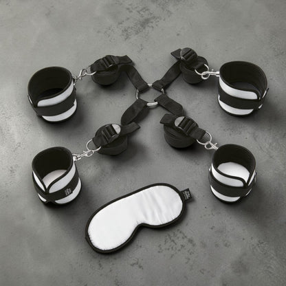 Fifty Shades of Grey Hard Limits 4-Piece Restraint Kit Black/Silver