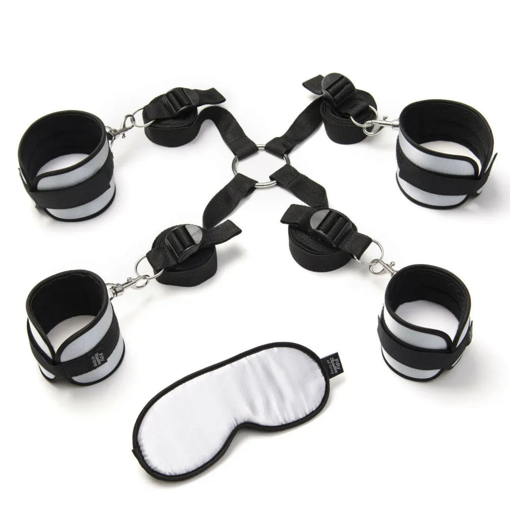 Fifty Shades of Grey Hard Limits 4-Piece Restraint Kit Black/Silver