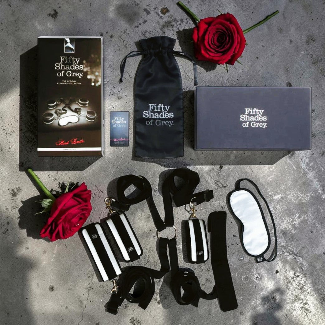 Fifty Shades of Grey Hard Limits 4-Piece Restraint Kit Black/Silver