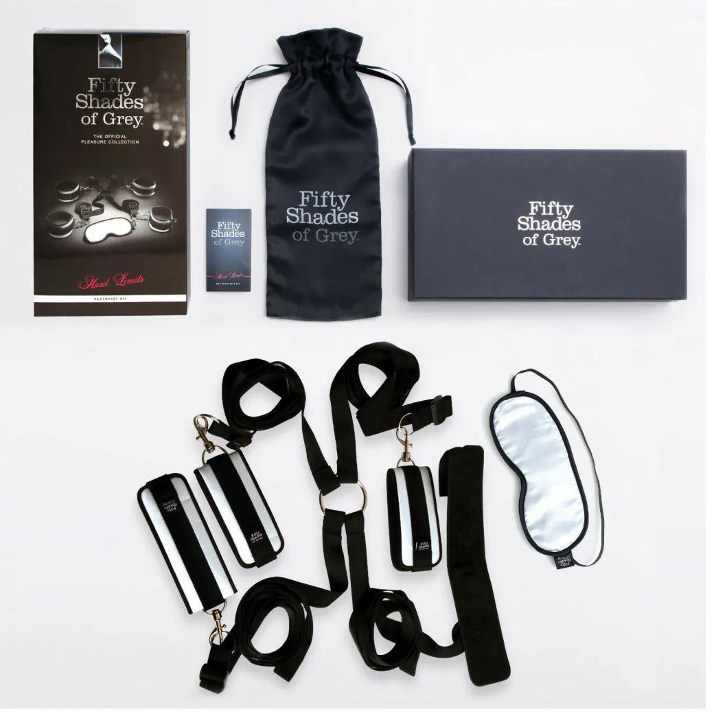 Fifty Shades of Grey Hard Limits 4-Piece Restraint Kit Black/Silver
