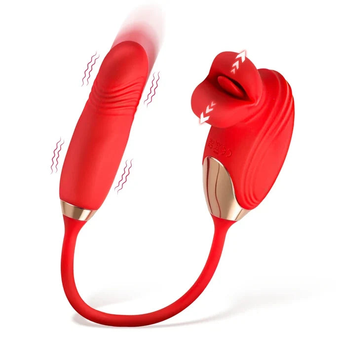 Bliss Kiss Kissing Clitoral Stimulator w/ Thrusting Vibrator