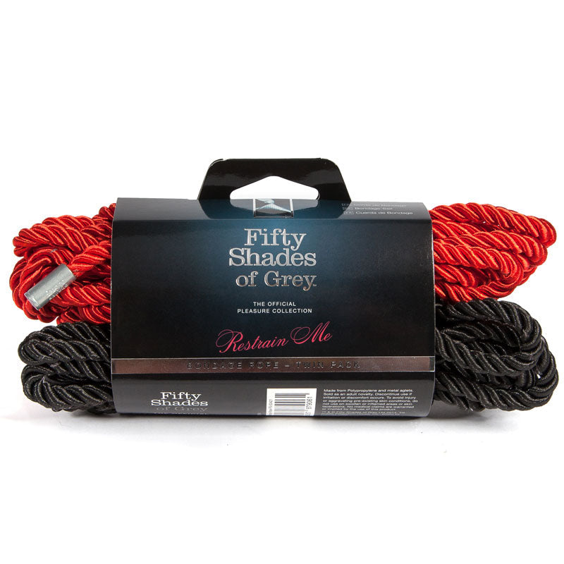 Fifty Shades of Grey Restrain Me - Bondage Rope Twin Pack Red/Black
