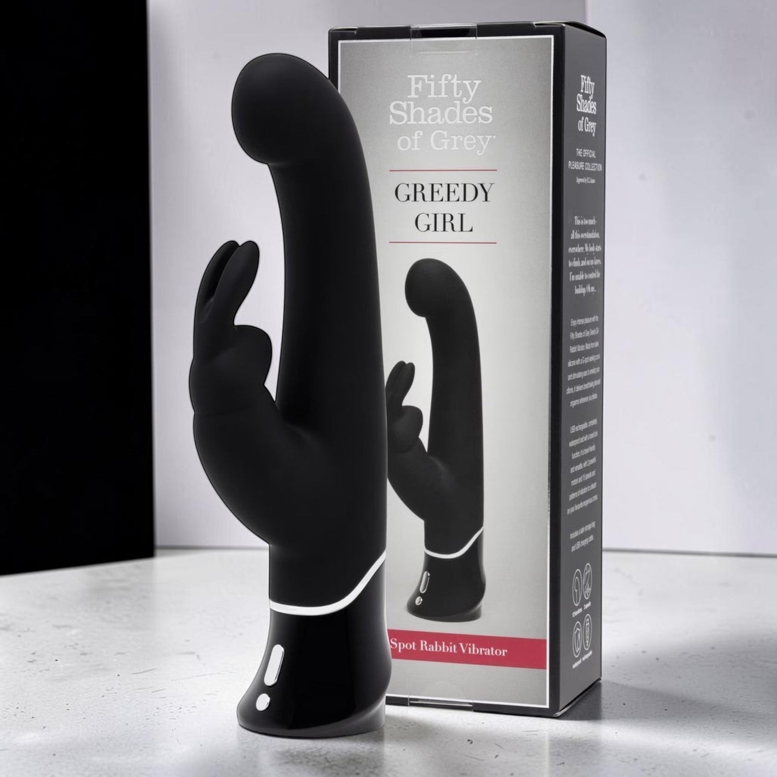 Fifty Shades of Grey Greedy Girl Rechargeable Silicone G-Spot Rabbit Vibrator Black
