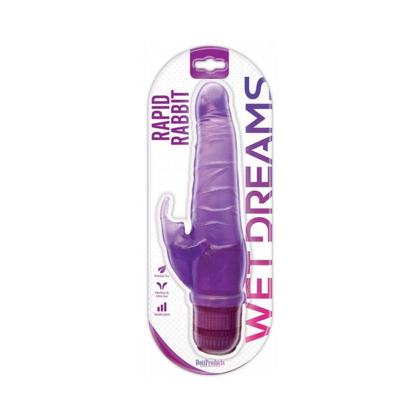 Hott Products Wet Dreams Rapid Rabbit - Dual Stimulation Vibrator Purple