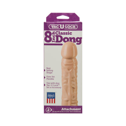 Doc Johnson Vac-U-Lock - 8 Inch Classic Dong White