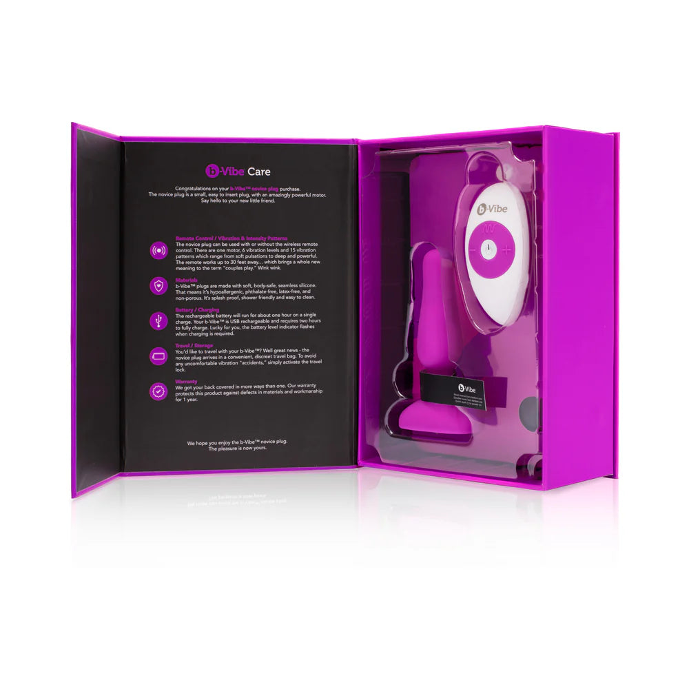 b-Vibe NOVICE PLUG Vibrating Anal Plug - Remote Control USB