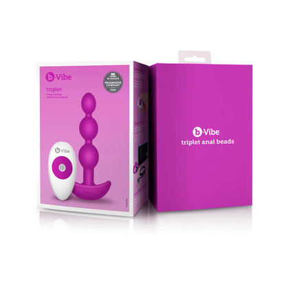 b-Vibe TRIPLET ANAL BEADS - 3-Bead 2-Motor Remote Vibrating