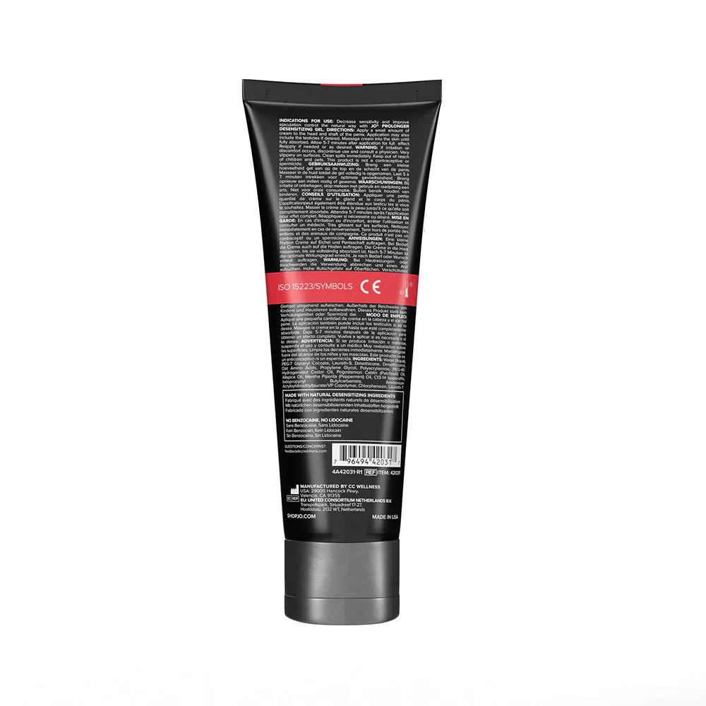 JO Lubricants - JO Prolonger Gel - Benzocaine Free - Desensitizer 2 floz / 60 mL - PlayLoveToys