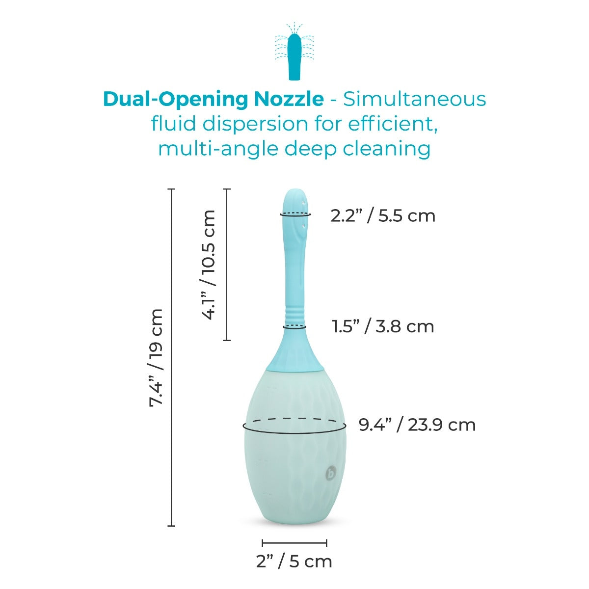 b-Vibe Silicone Flexflow Douche - Dual-Opening Anal Cleaner