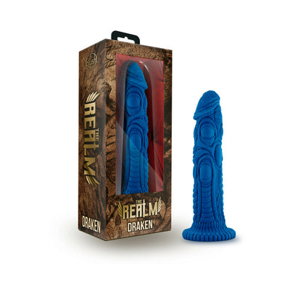 Blush The Realm - Draken 7.5 in. Silicone Lock On Fantasy Dildo Blue