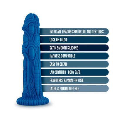 Blush The Realm - Draken 7.5 in. Silicone Lock On Fantasy Dildo Blue