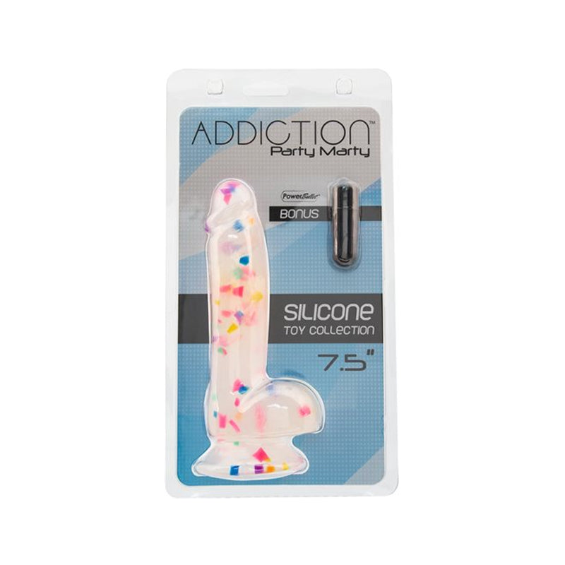 Addiction Party Marty 7.5" Dildo - Frost Confetti