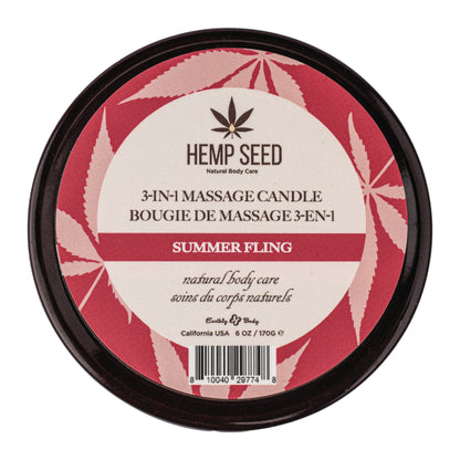 Vela de masaje Earthly Body Hemp Seed 3 en 1 de 170 ml 