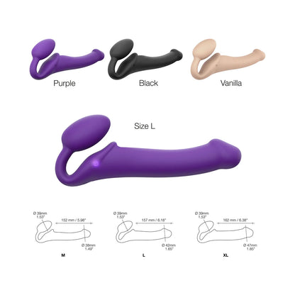 Strap-On-Me Vibrating Bendable Dildo - Harness Compatible