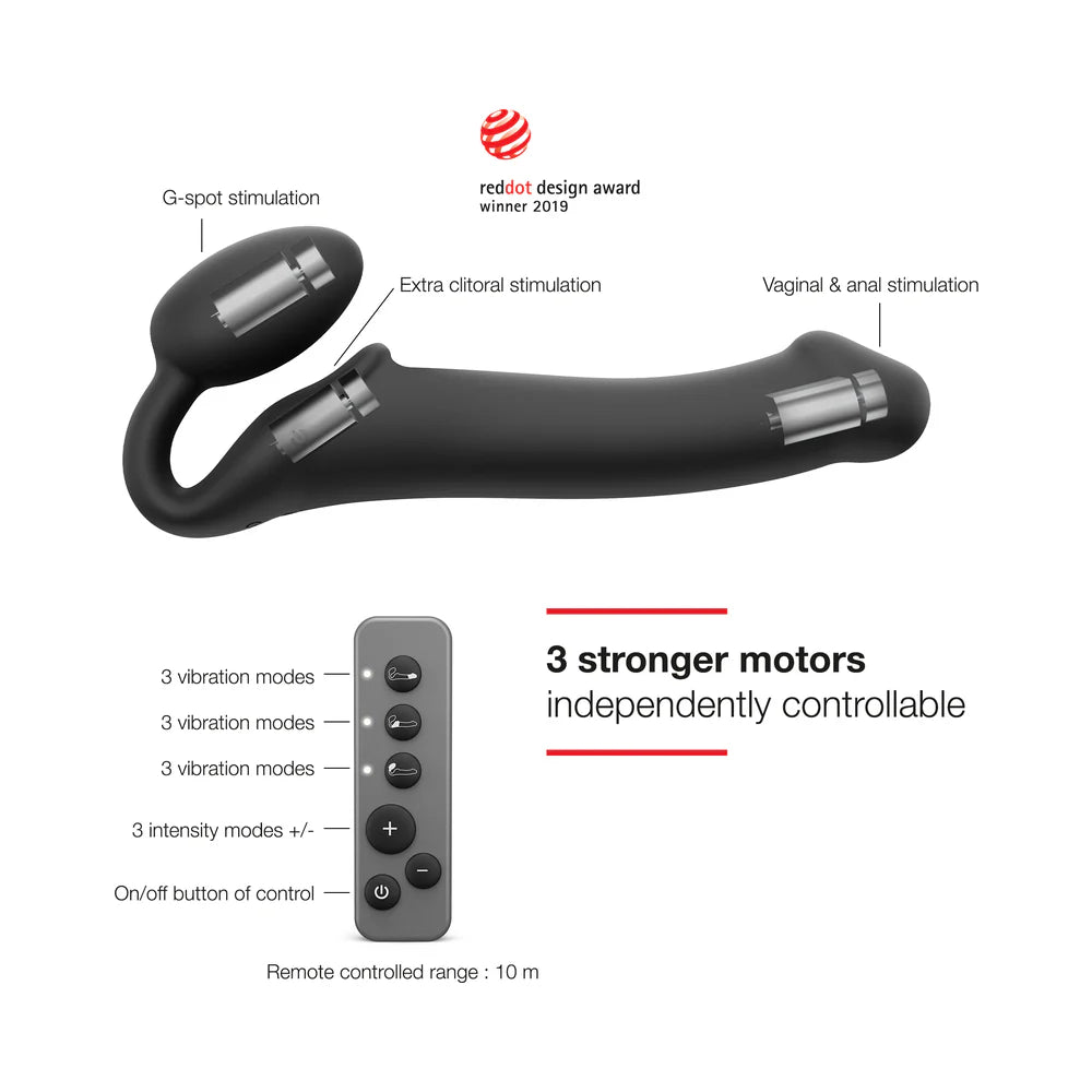 Strap-On-Me Vibrating Bendable Dildo - Harness Compatible
