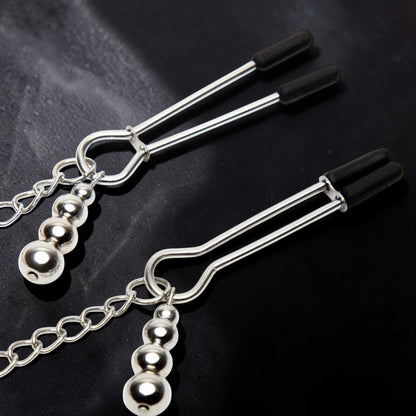 Fifty Shades of Grey Play Nice - Satin Collar With Lace Trim & Adjustable Nipple Clamps