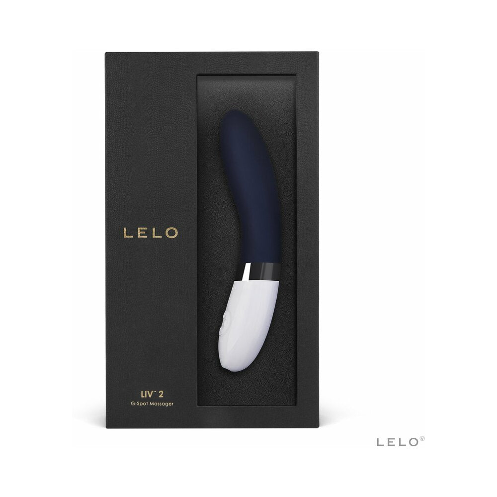 LELO LIV 2 G-spot massager in black packaging on a white background