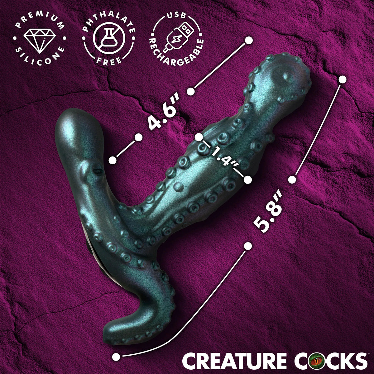 Octoprobe Gyrating Prostate Vibrator with Remote