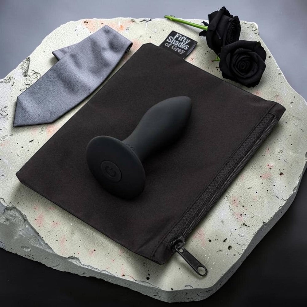 Fifty Shades of Grey Sensation Rechargeable Silicone Vibrating Butt Plug Black