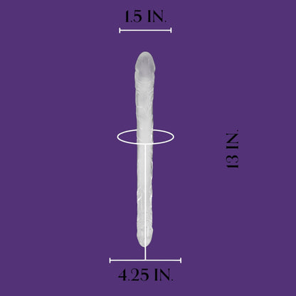 Doc Johnson Double Dong - 13 in. Dual Ended Dildo Clear