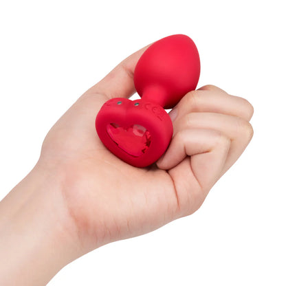b-Vibe Vibrating Heart Plug - Glamorous Jeweled Anal Plug with 15 Patterns