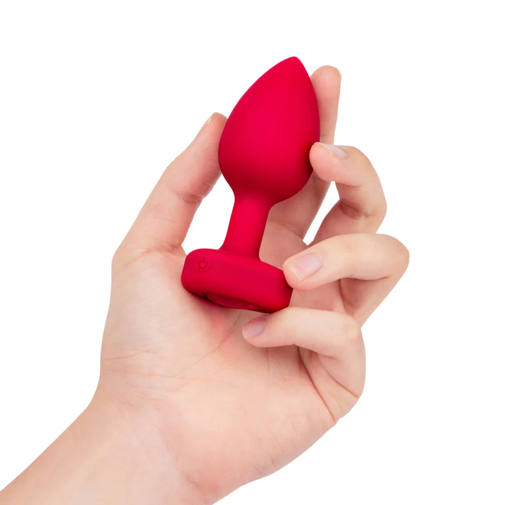 b-Vibe Vibrating Heart Plug - Glamorous Jeweled Anal Plug with 15 Patterns