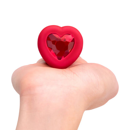 b-Vibe Vibrating Heart Plug - Glamorous Jeweled Anal Plug with 15 Patterns