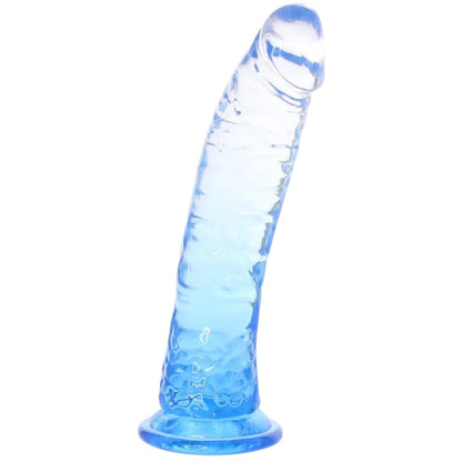 Hott Products Stardust Galactic - Stellar Textured 8 in. Jelly Fantasy Dildo Crystal Blue