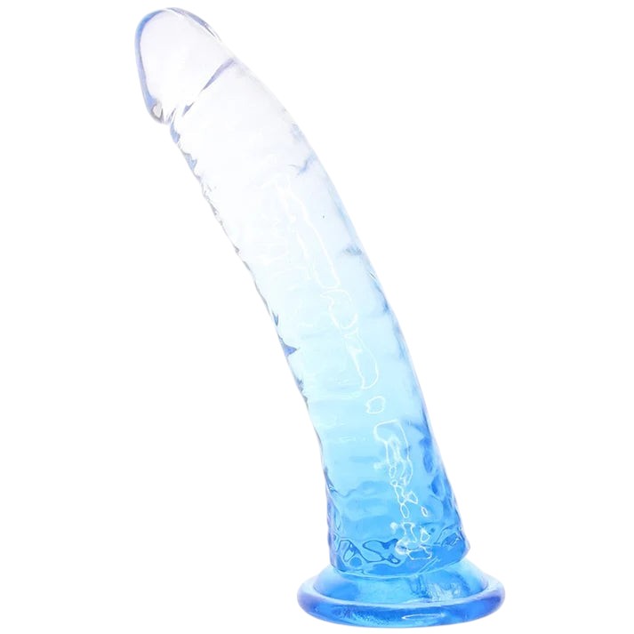 Hott Products Stardust Galactic - Stellar Textured 8 in. Jelly Fantasy Dildo Crystal Blue