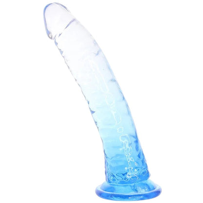 Hott Products Stardust Galactic - Stellar Textured 8 in. Jelly Fantasy Dildo Crystal Blue
