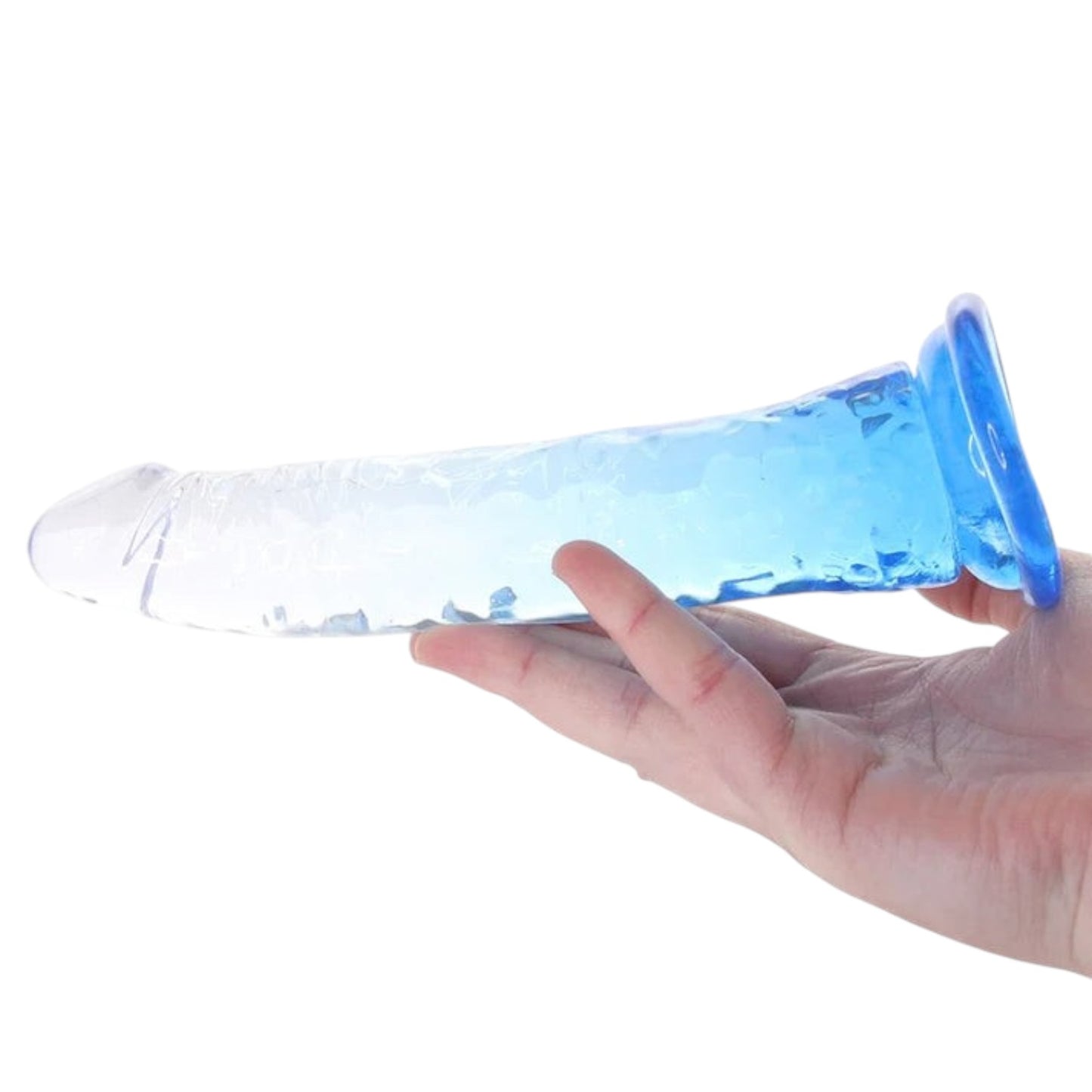 Hott Products Stardust Galactic - Stellar Textured 8 in. Jelly Fantasy Dildo Crystal Blue