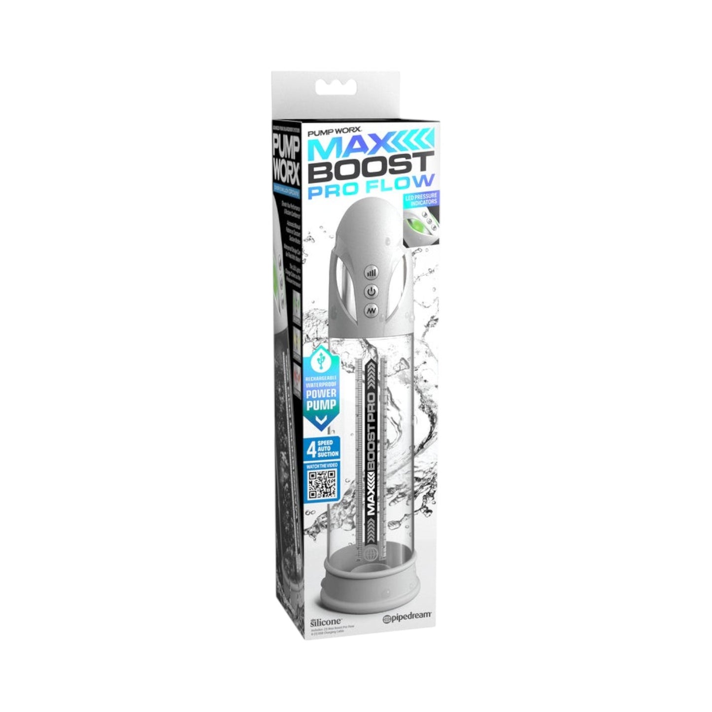 Pipedream Pump Worx - Max Boost Pro Flow Waterproof Auto Pump White & Clear
