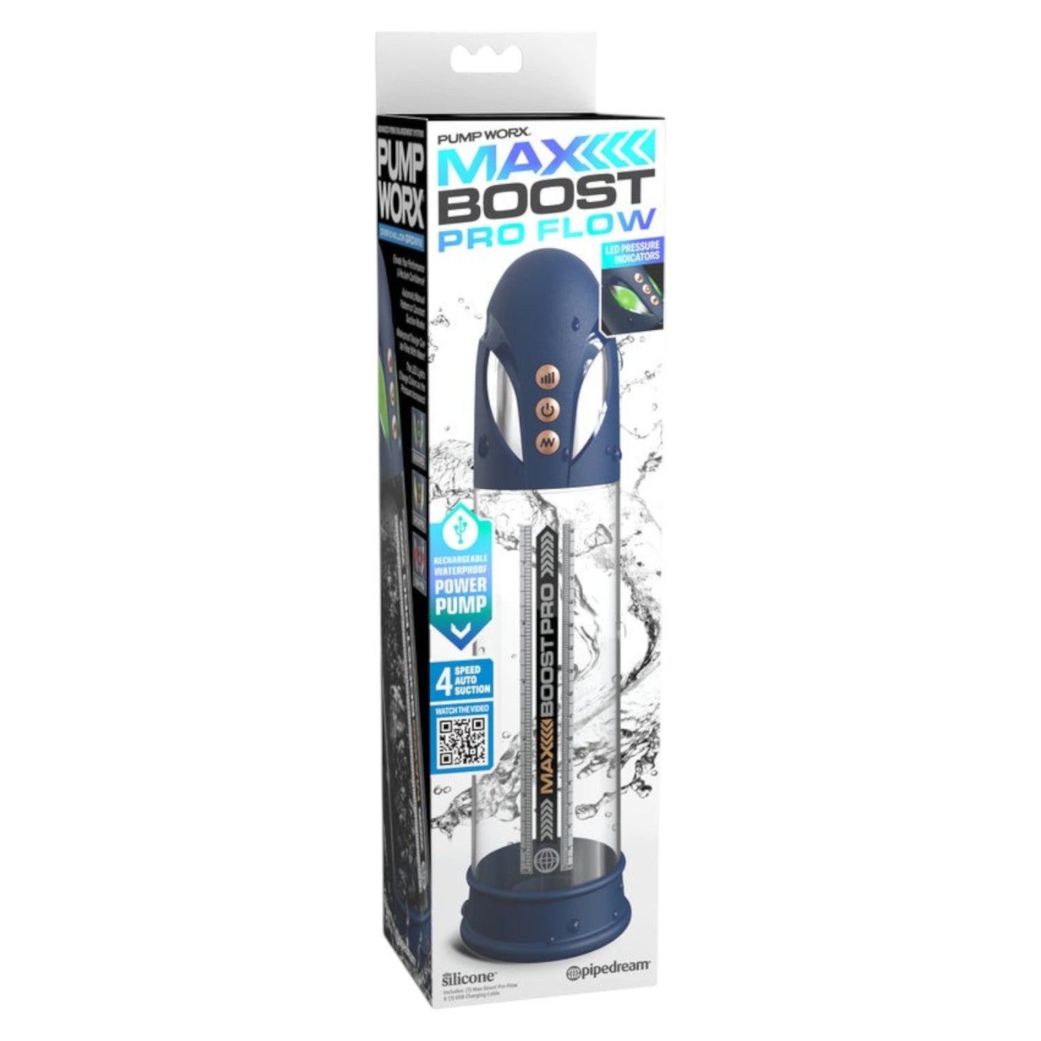 Pipedream Pump Worx - Max Boost Pro Flow Waterproof Auto Pump Blue & Clear