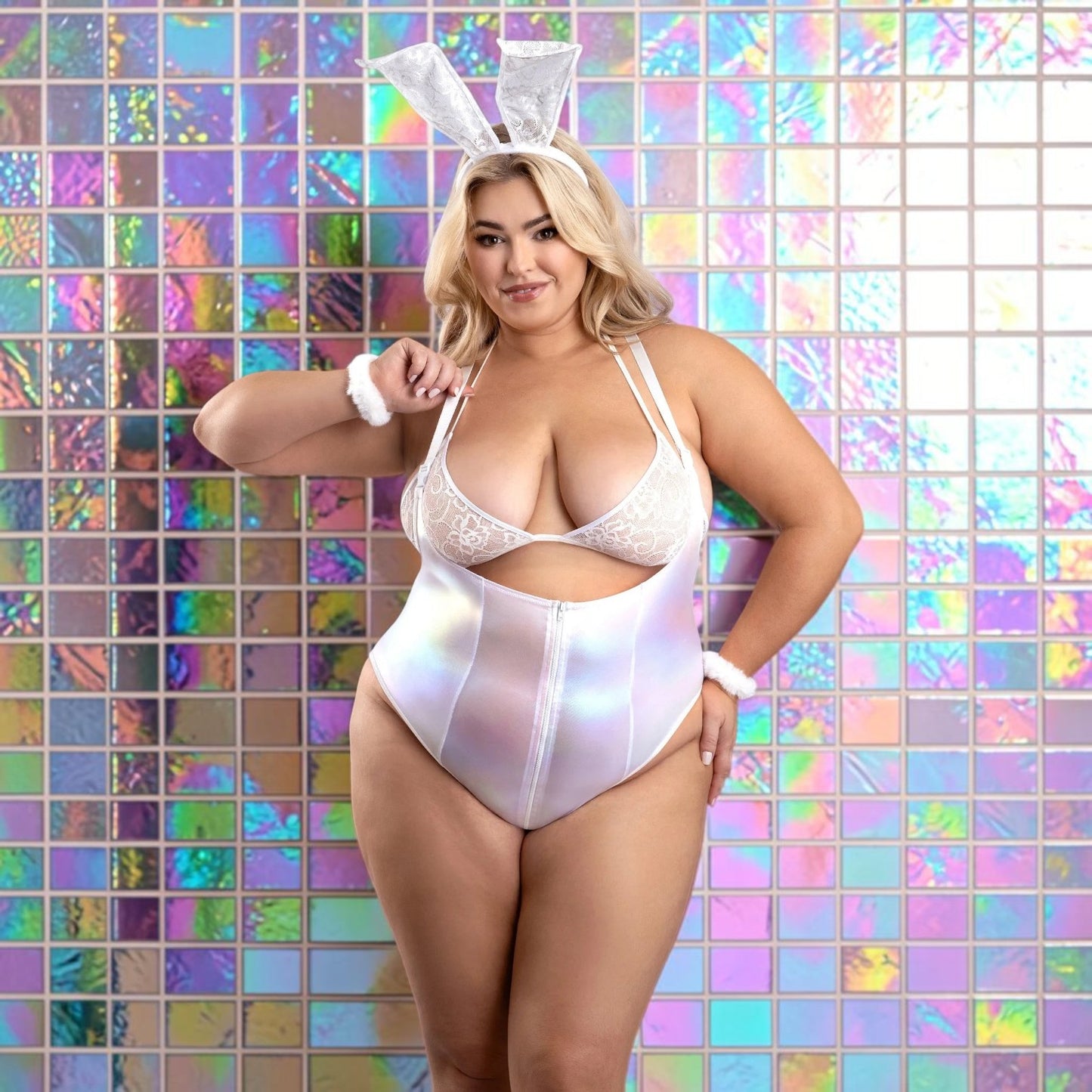 Fantasy Lingerie Play Bunny Hills 5-Piece Bunny Costume Set White