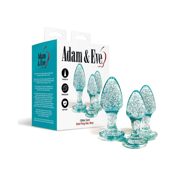 Adam & Eve Glitter Gem - Anal Plug Training Set