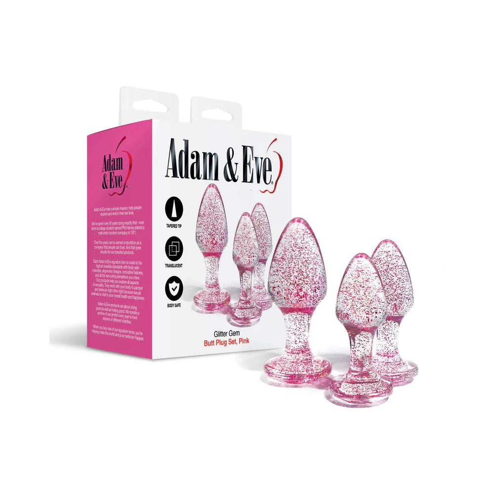 Adam & Eve Glitter Gem - Anal Plug Training Set